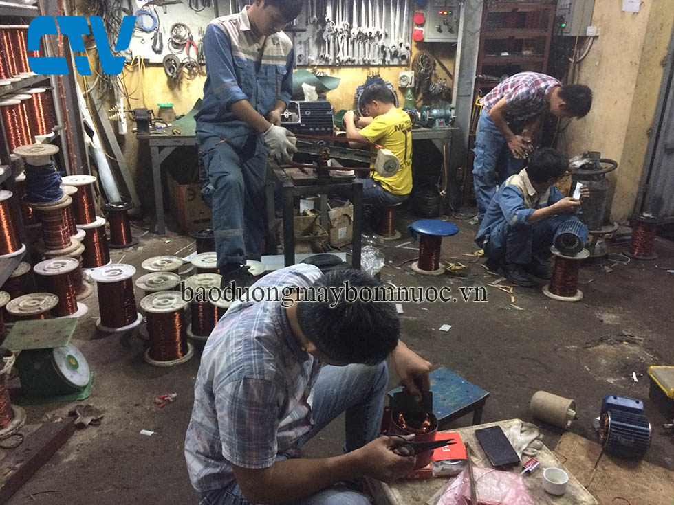 Quấn lại động cơ máy bơm hố móng APP