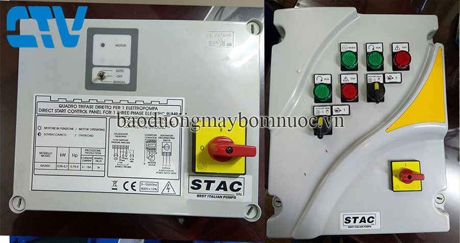 Lắp đặt tủ điện máy bơm Stac Italy